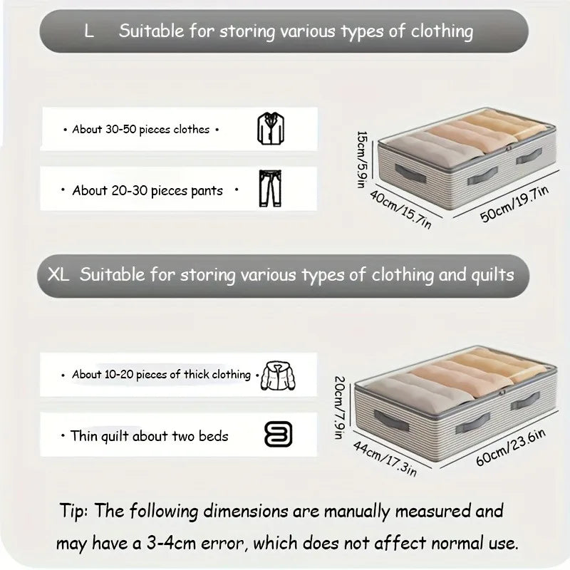 Under-Bed Storage Bag with Clear Window — Large Capacity