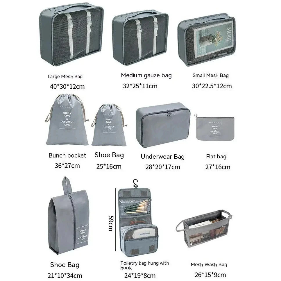 Packing cubes set in use