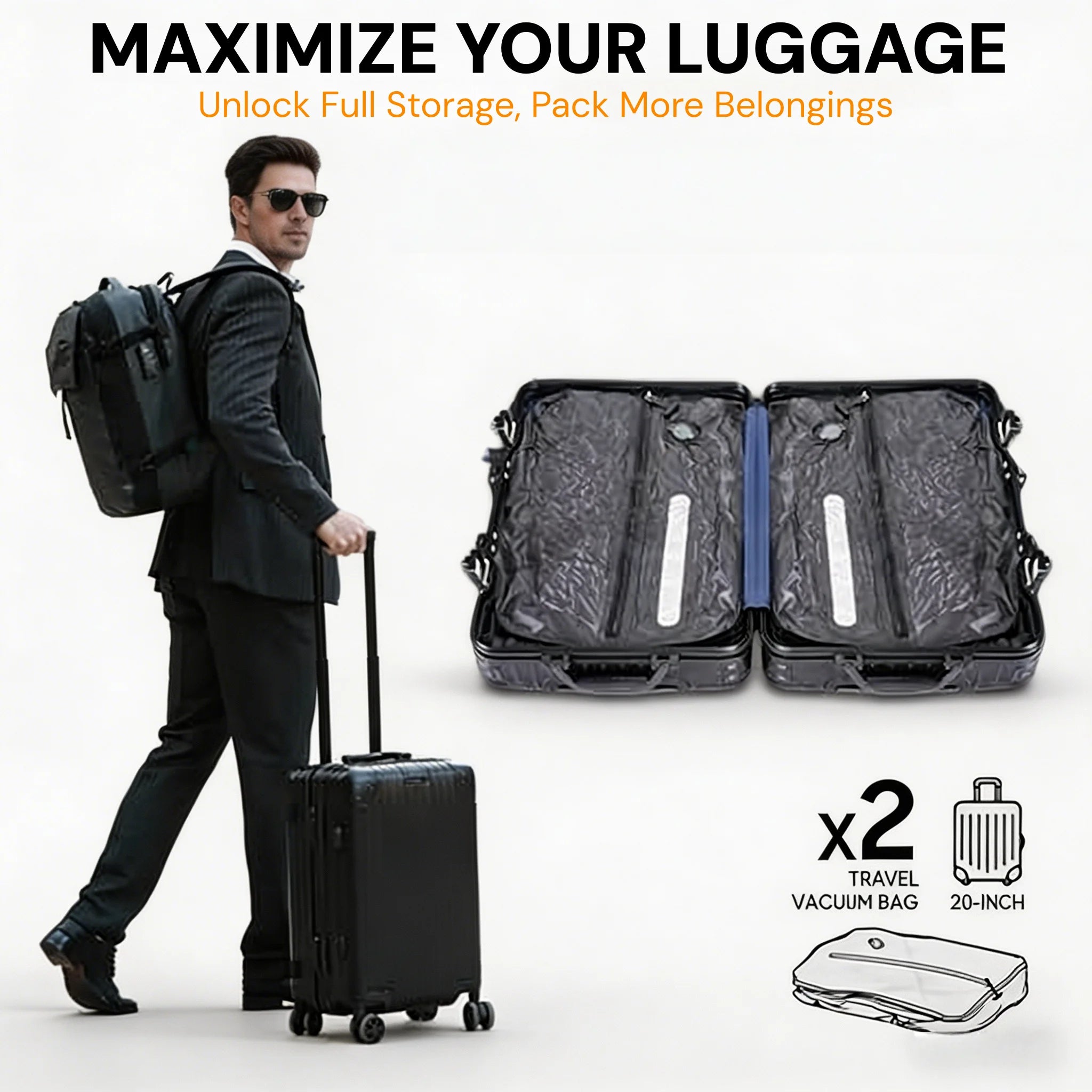 Vacuum Storage Bags for Clothes - Space-Saving Compression Set