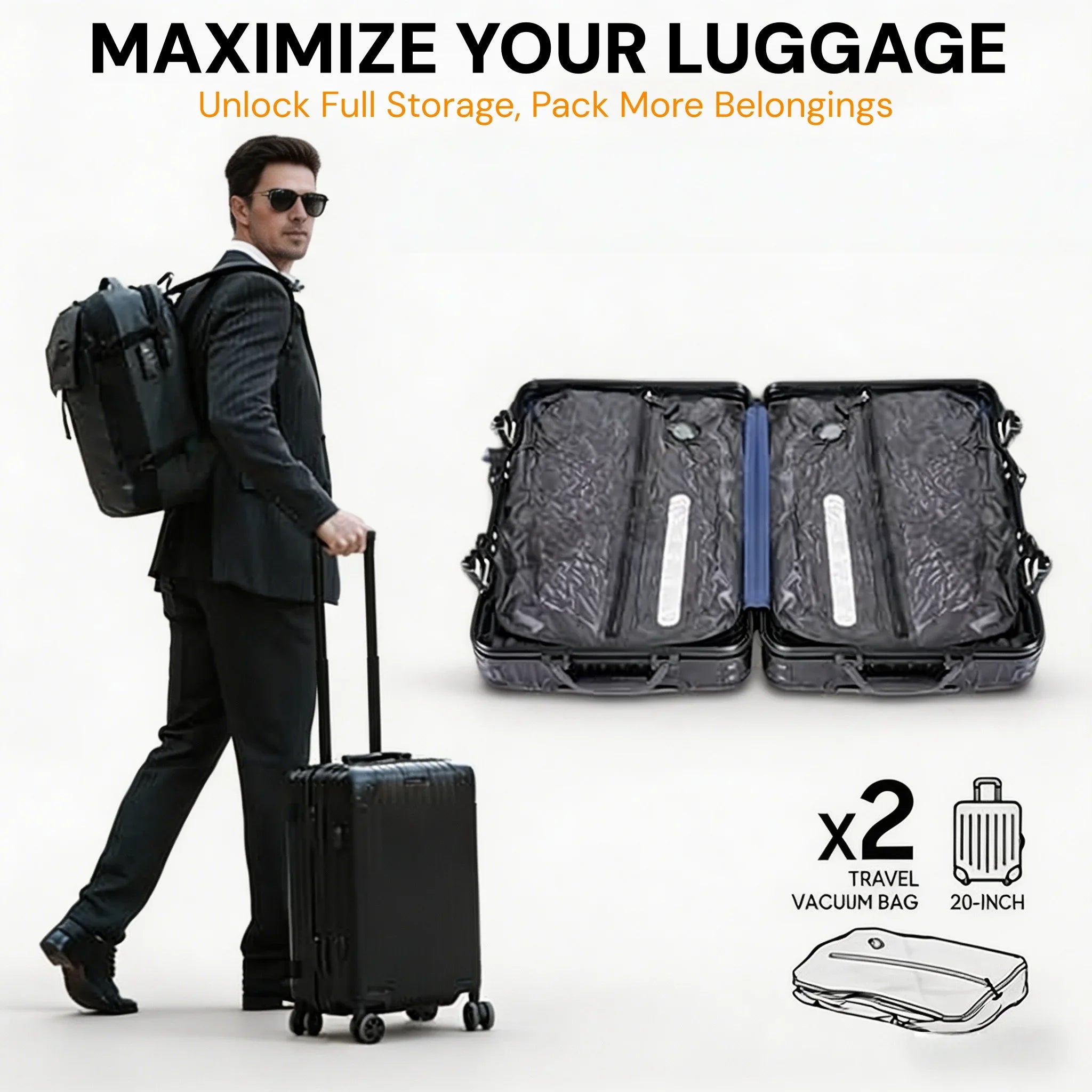 Vacuum Storage Bags for Clothes - Space-Saving Compression Set