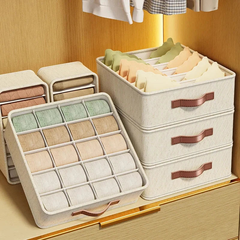 Drawer organizer with socks and underwear