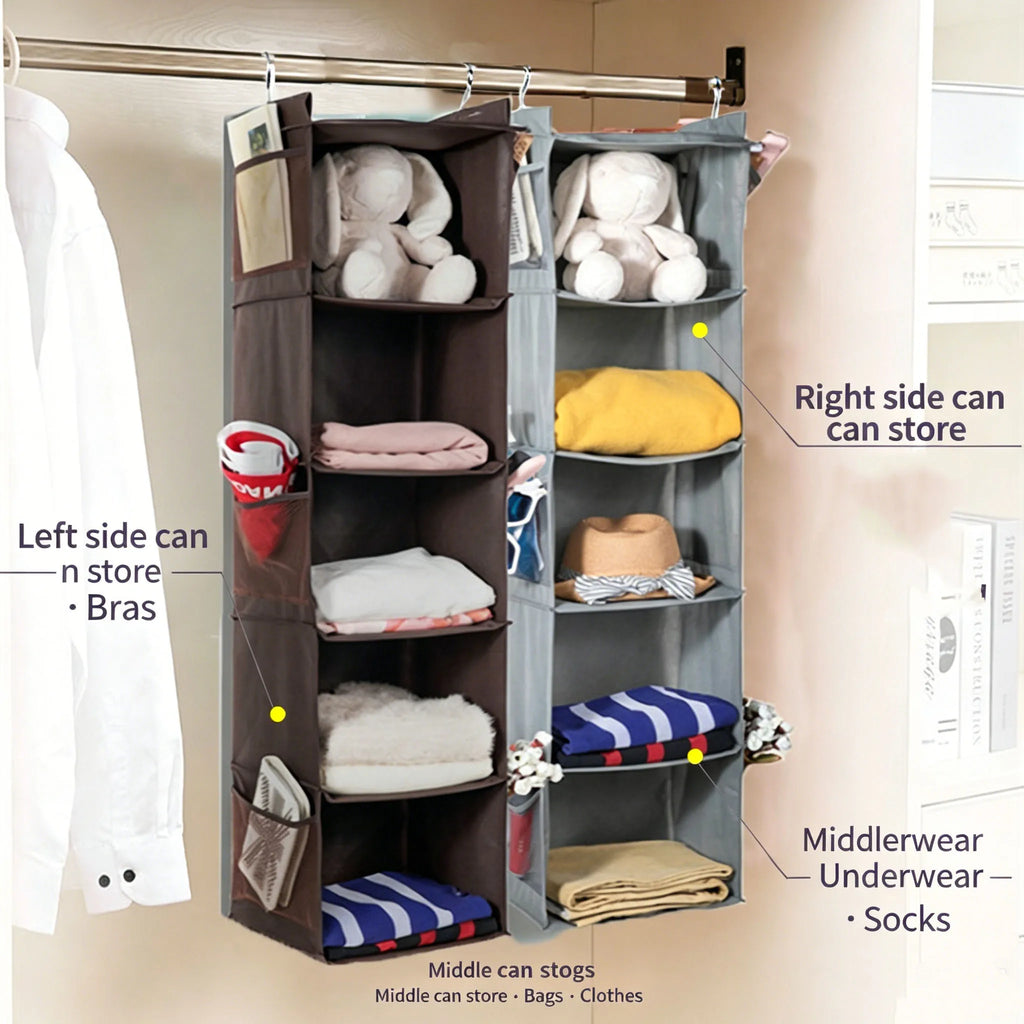 Hanging organizer in use
