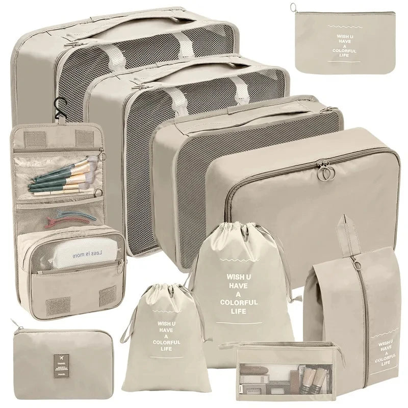 Packing cubes in suitcase